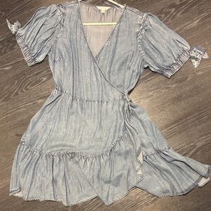 LC Lauren Conrad Light Blue Wrap Dress